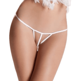PASSION - MICRO THONG OPEN WHITE ONE SIZE